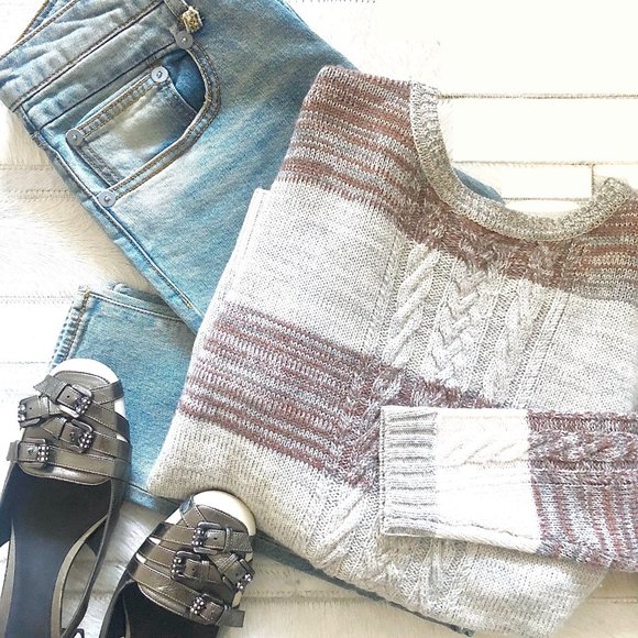 Thakoon Cable Knit Striped Wool Sweater Cardigan Size S - Picture 1 of 11